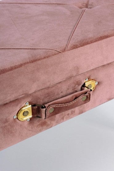 Banca cu spatiu de depozitare, tapitata cu stofa si picioare metalice, Polina Velvet Roz Antic, l80xA34xH42 cm (8)