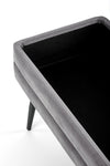 Banca cu spatiu de depozitare, tapitata cu stofa si picioare metalice, Velante Velvet Gri / Negru, l78xA42xH37 cm (6)
