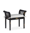 Moycor Banca din lemn, cu perna de sezut Kipas Negru / Alb, l65xA37xH65 cm