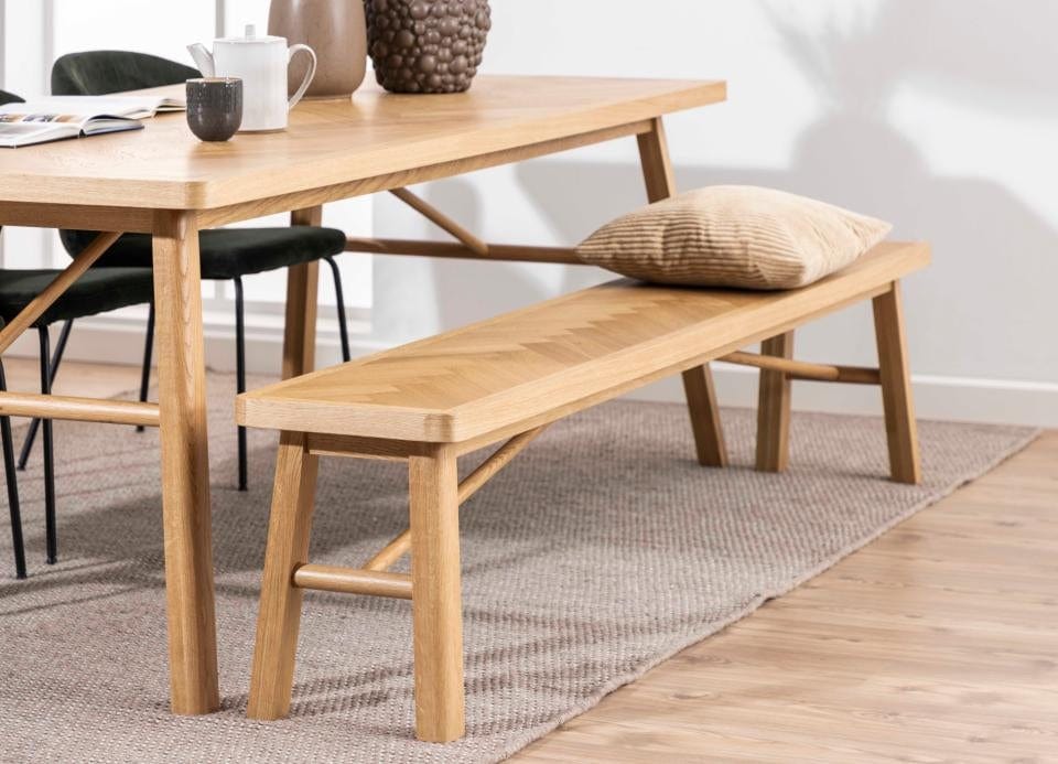 Actona Banca din lemn si furnir, Galway Stejar, l200xA36xH45 cm