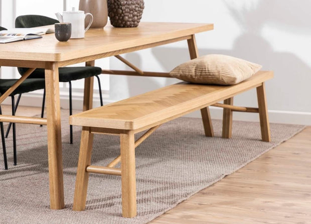 Actona Banca din lemn si furnir, Galway Stejar, l200xA36xH45 cm