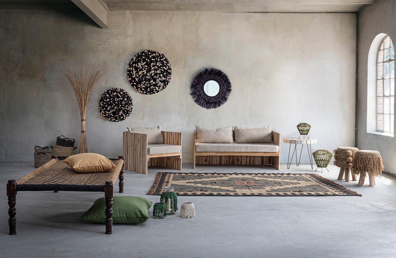 Banca din lemn si material textil, Tamil Negru, l176xA86xH46 cm (5)