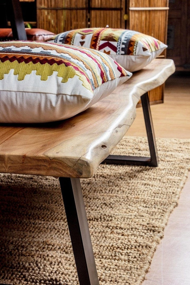 Banca din lemn si metal, Artur Natural / Negru, l178xA45xH45 cm (6)