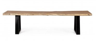Banca din lemn si metal, Artur Natural / Negru, l178xA45xH45 cm (9)