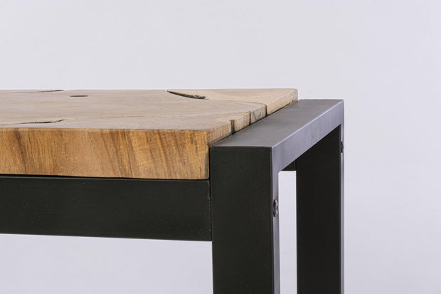 Banca din lemn si metal, Elwood Natural / Negru, l135xA35xH47 cm (4)