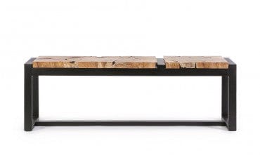 Banca din lemn si metal, Elwood Natural / Negru, l135xA35xH47 cm (8)