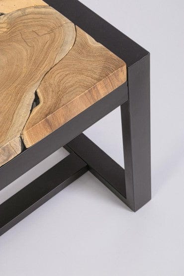 Banca din lemn si metal, Elwood Natural / Negru, l135xA35xH47 cm (9)