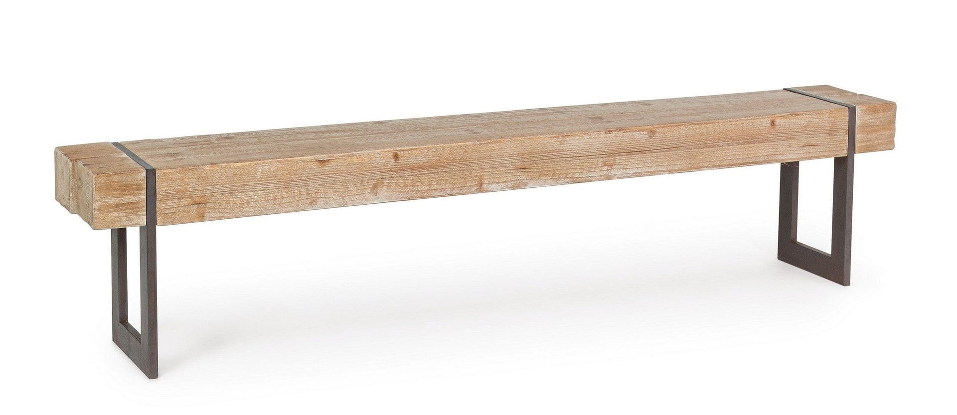 Banca din lemn si metal, Garrett Natural / Negru, l200xA30xH45 cm