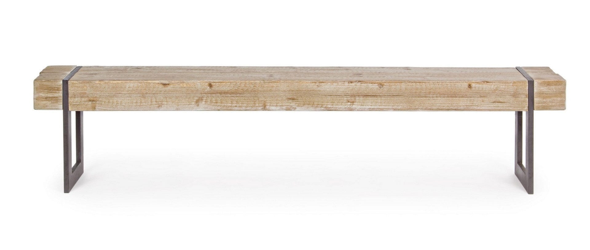 Banca din lemn si metal, Garrett Natural / Negru, l200xA30xH45 cm (2)