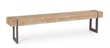 Banca din lemn si metal, Garrett Natural / Negru, l200xA30xH45 cm (9)