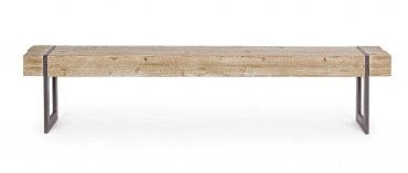 Banca din lemn si metal, Garrett Natural / Negru, l200xA30xH45 cm (11)