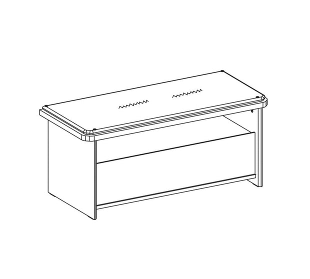 BFSummer Banca din pal cu 1 sertar pentru tineret, baieti 12-24 ani, Trio Natur / Blue, l98xA43xH43 cm