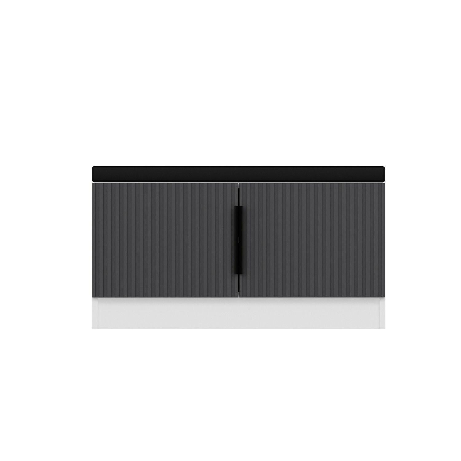 Banca din pal, cu 2 usi, Noah 8328, Alb / Antracit, l90xA35xH50 cm (4)