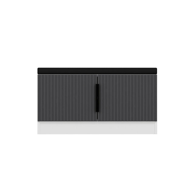 Banca din pal, cu 2 usi, Noah 8328, Alb / Antracit, l90xA35xH50 cm (4)