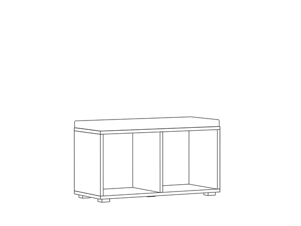 Vitorog Banca din pal si MDF, cu 2 usi, Light Alb, l80xA35xH45 cm