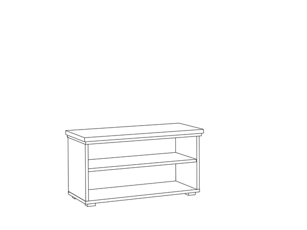 Vitorog Banca din pal si MDF, cu 2 usi, Rustic Stejar Artisan / Gri, l80xA37xH43 cm