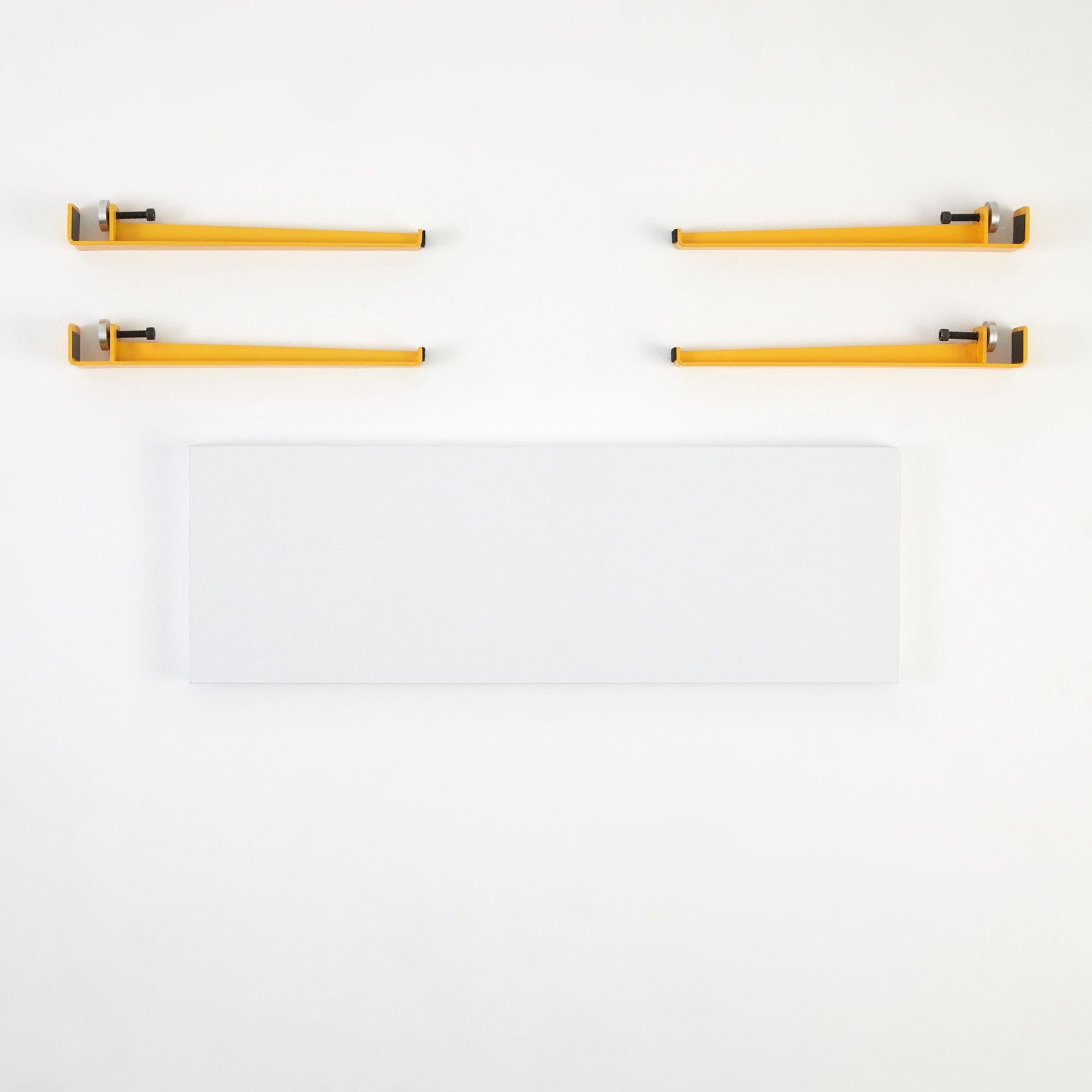 Banca din pal si metal, Khalkeus Alb / Galben, l90xA30xH45 cm (2)