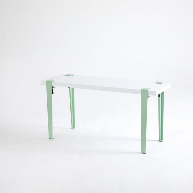 Banca din pal si metal, Khalkeus Alb / Verde Mint, l90xA30xH45 cm (1)