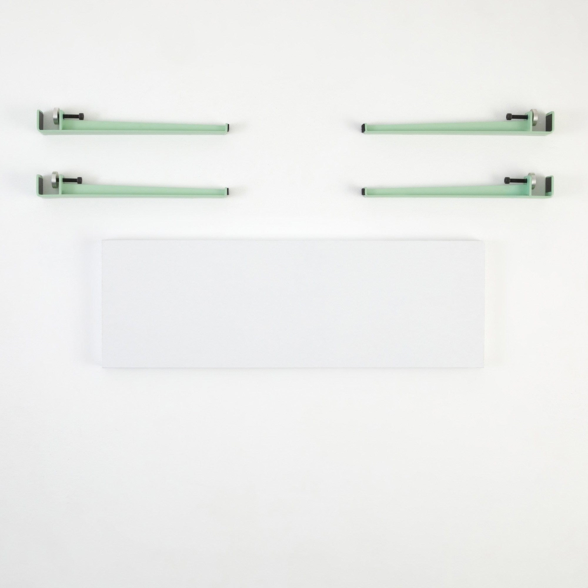 Banca din pal si metal, Khalkeus Alb / Verde Mint, l90xA30xH45 cm (2)