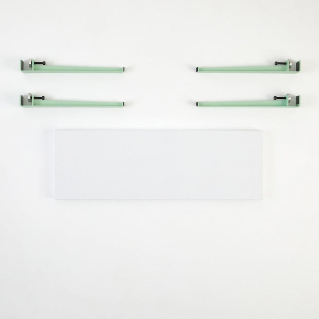 Banca din pal si metal, Khalkeus Alb / Verde Mint, l90xA30xH45 cm (2)