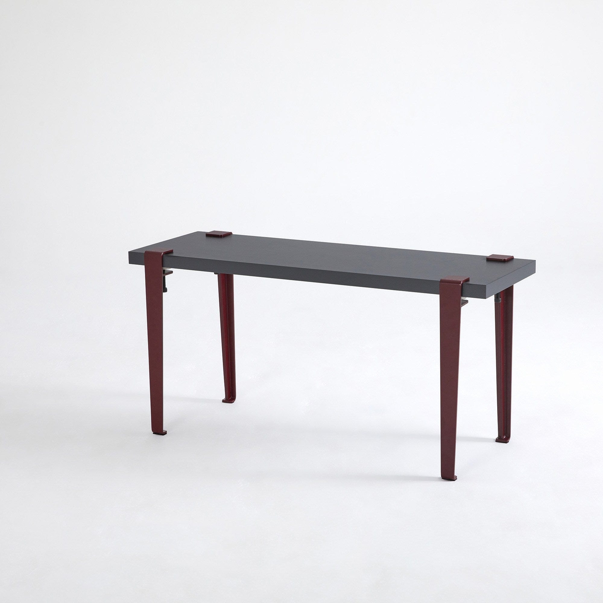 Banca din pal si metal, Khalkeus Antracit / Bordeaux, l90xA30xH45 cm (1)