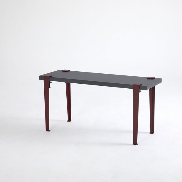 Banca din pal si metal, Khalkeus Antracit / Bordeaux, l90xA30xH45 cm (1)