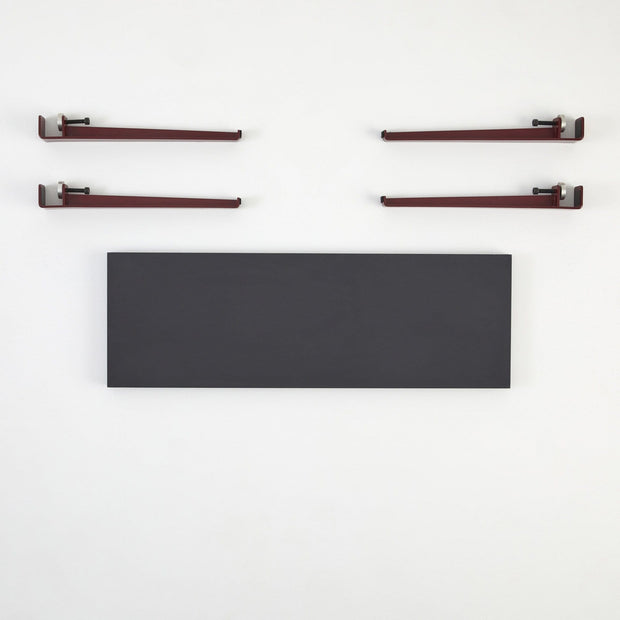 Banca din pal si metal, Khalkeus Antracit / Bordeaux, l90xA30xH45 cm (2)