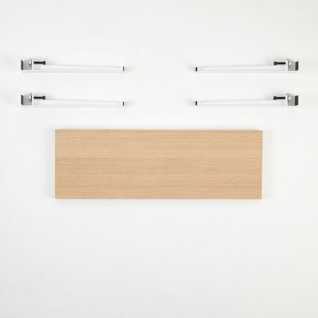 Banca din pal si metal, Khalkeus Natural / Alb, l90xA30xH45 cm (2)