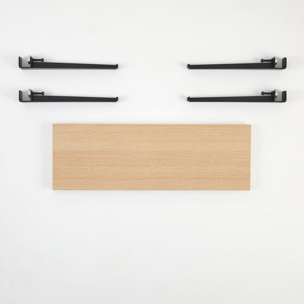 Banca din pal si metal, Khalkeus Natural / Negru, l90xA30xH45 cm (2)