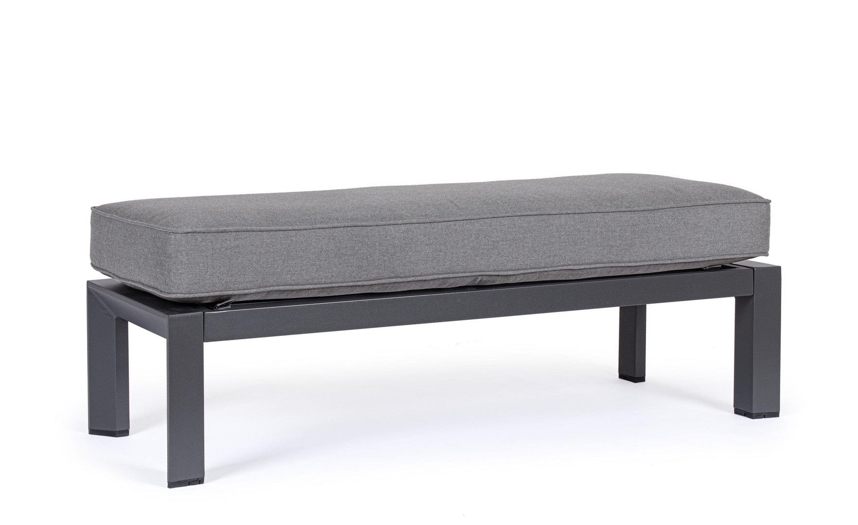 Banca pentru gradina / terasa, din aluminiu si material textil, Hendrix Antracit, l120xA45xH41 cm