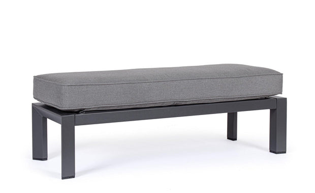 Banca pentru gradina / terasa, din aluminiu si material textil, Hendrix Antracit, l120xA45xH41 cm