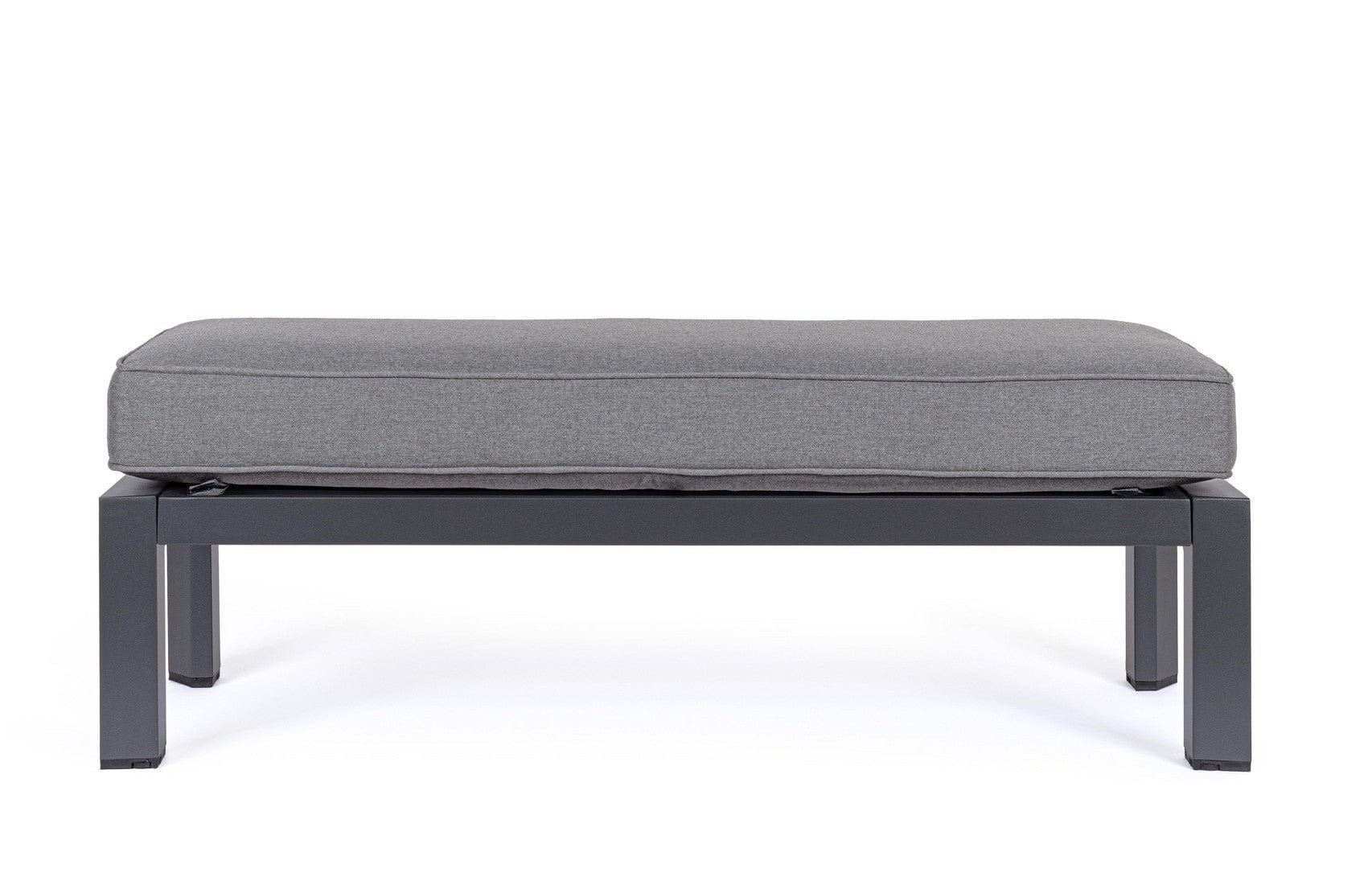 Banca pentru gradina / terasa, din aluminiu si material textil, Hendrix Antracit, l120xA45xH41 cm (2)