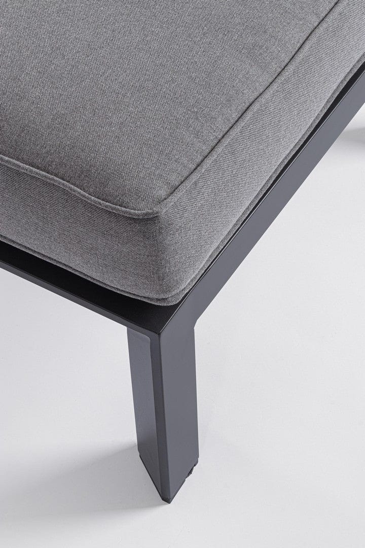 Banca pentru gradina / terasa, din aluminiu si material textil, Hendrix Antracit, l120xA45xH41 cm (4)