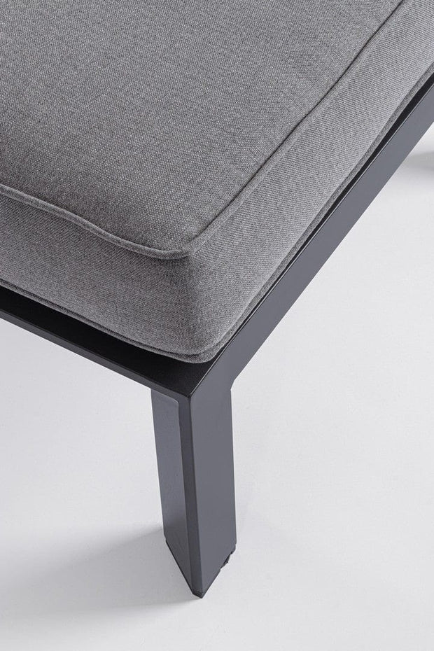 Banca pentru gradina / terasa, din aluminiu si material textil, Hendrix Antracit, l120xA45xH41 cm (4)