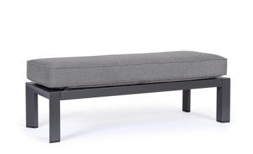 Banca pentru gradina / terasa, din aluminiu si material textil, Hendrix Antracit, l120xA45xH41 cm (8)