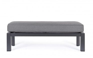 Banca pentru gradina / terasa, din aluminiu si material textil, Hendrix Antracit, l120xA45xH41 cm (10)