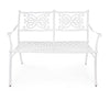 Banca pentru gradina / terasa, din metal, Giglio Alb, l110xA59xH85 cm (2)