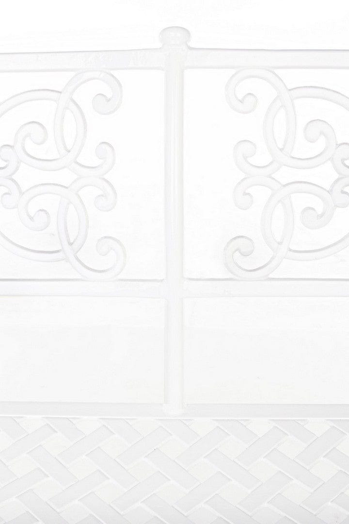 Banca pentru gradina / terasa, din metal, Giglio Alb, l110xA59xH85 cm (5)