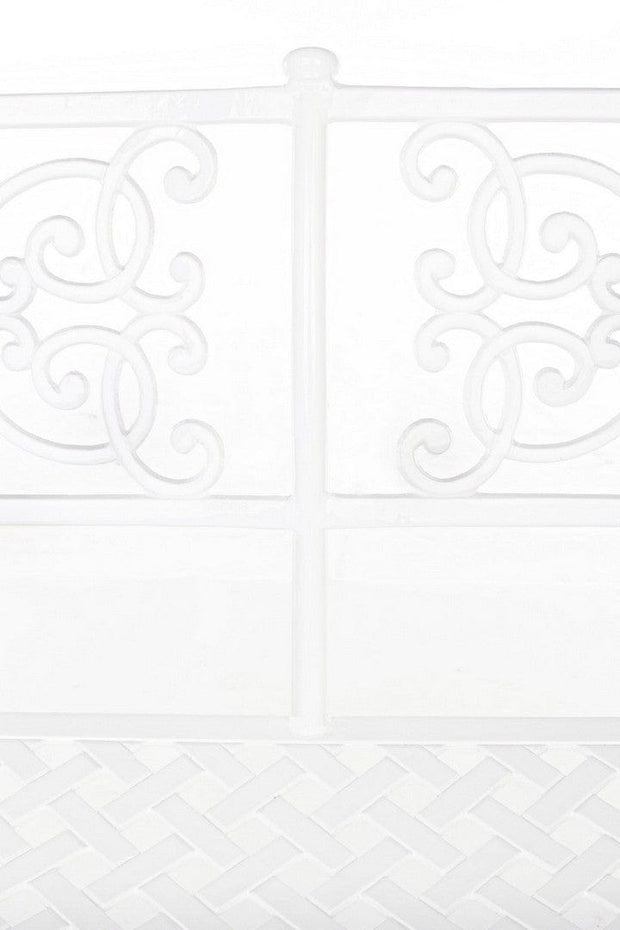 Banca pentru gradina / terasa, din metal, Giglio Alb, l110xA59xH85 cm (5)