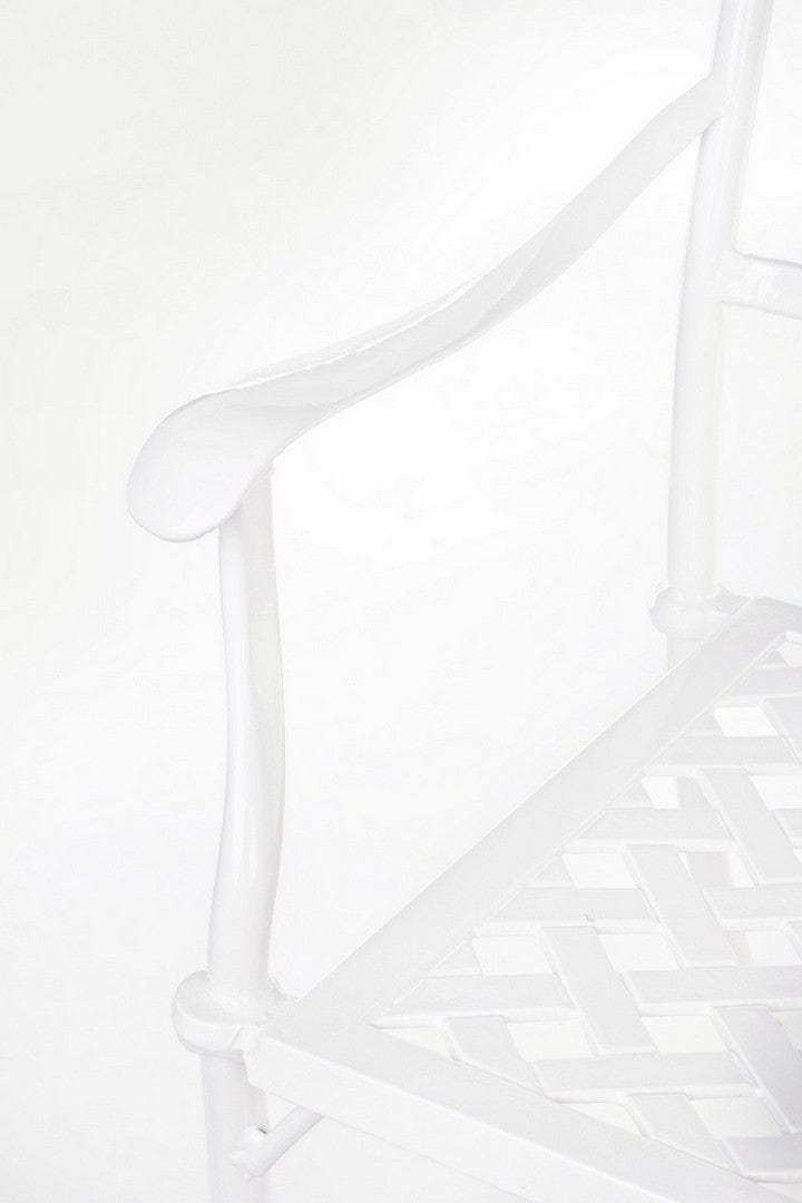 Banca pentru gradina / terasa, din metal, Giglio Alb, l110xA59xH85 cm (6)