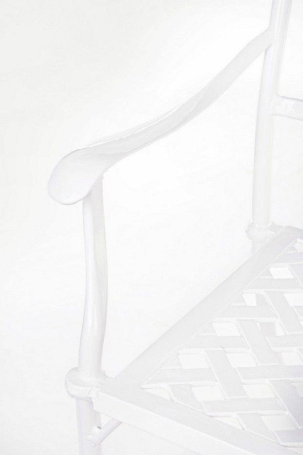 Banca pentru gradina / terasa, din metal, Giglio Alb, l110xA59xH85 cm (6)