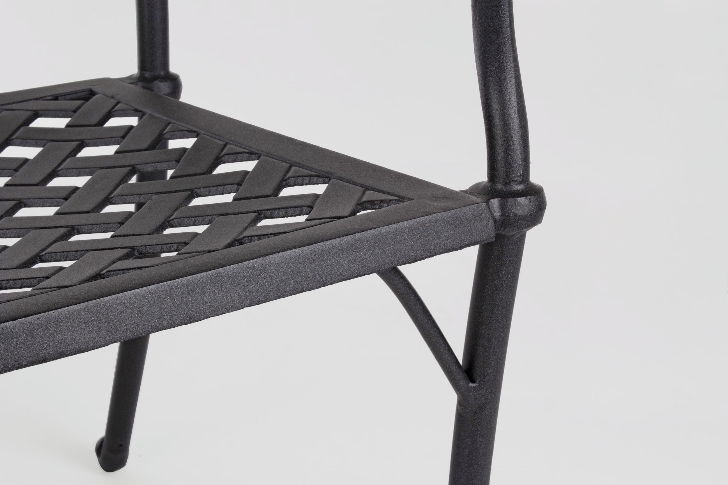 Banca pentru gradina / terasa, din metal, Giglio Gri Inchis, l110xA59xH85 cm (3)