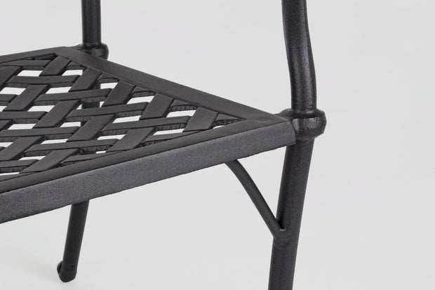 Banca pentru gradina / terasa, din metal, Giglio Gri Inchis, l110xA59xH85 cm (3)