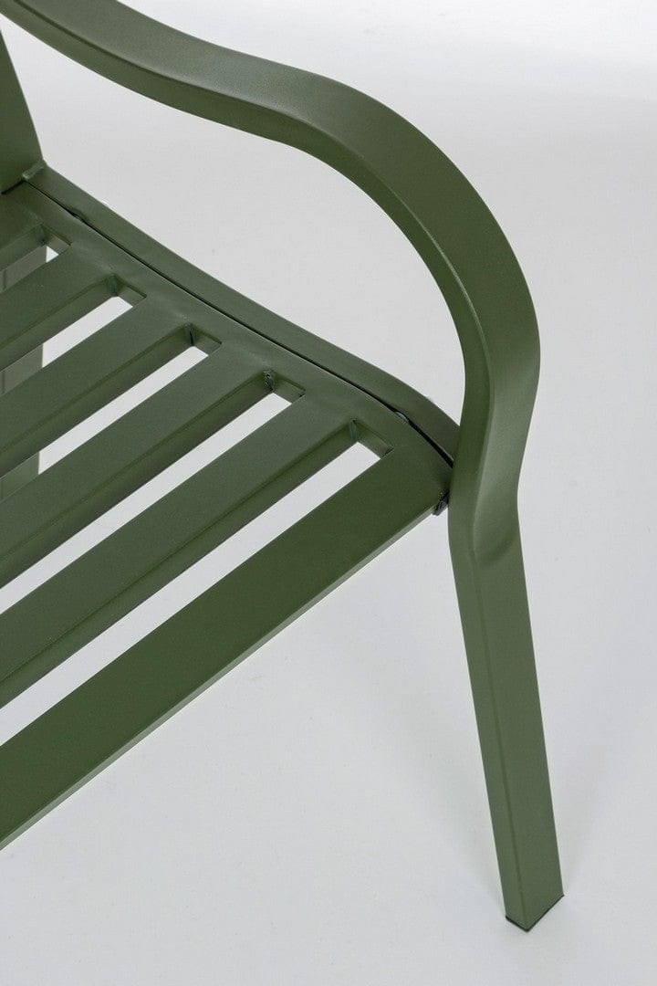 Banca pentru gradina / terasa, din metal, Janelle Verde Inchis, l123xA57xH87 cm (3)