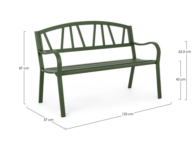 Banca pentru gradina / terasa, din metal, Janelle Verde Inchis, l123xA57xH87 cm (4)