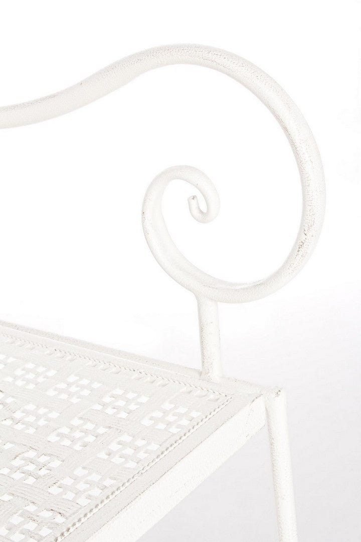 Banca pliabila pentru gradina / terasa, din metal, Emily Alb, l115xA60xH92 cm (5)