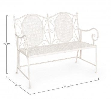 Banca pliabila pentru gradina / terasa, din metal, Emily Alb, l115xA60xH92 cm (9)