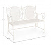 Banca pliabila pentru gradina / terasa, din metal, Emily Alb, l115xA60xH92 cm (9)