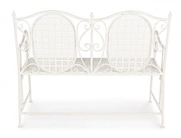Banca pliabila pentru gradina / terasa, din metal, Emily Alb, l115xA60xH92 cm (11)