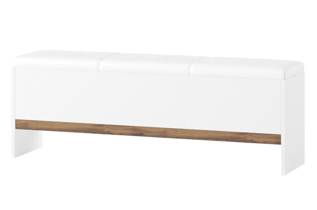 BFSummer Banca tapitata cu piele ecologica Livorno 65 Oak / White, l165xA35xH53 cm